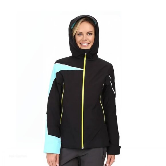 Spyder Women’s Syncere Ski/Snowboard Jacket – Size 10 – Black/Freeze/Acid - Picture 2 of 14